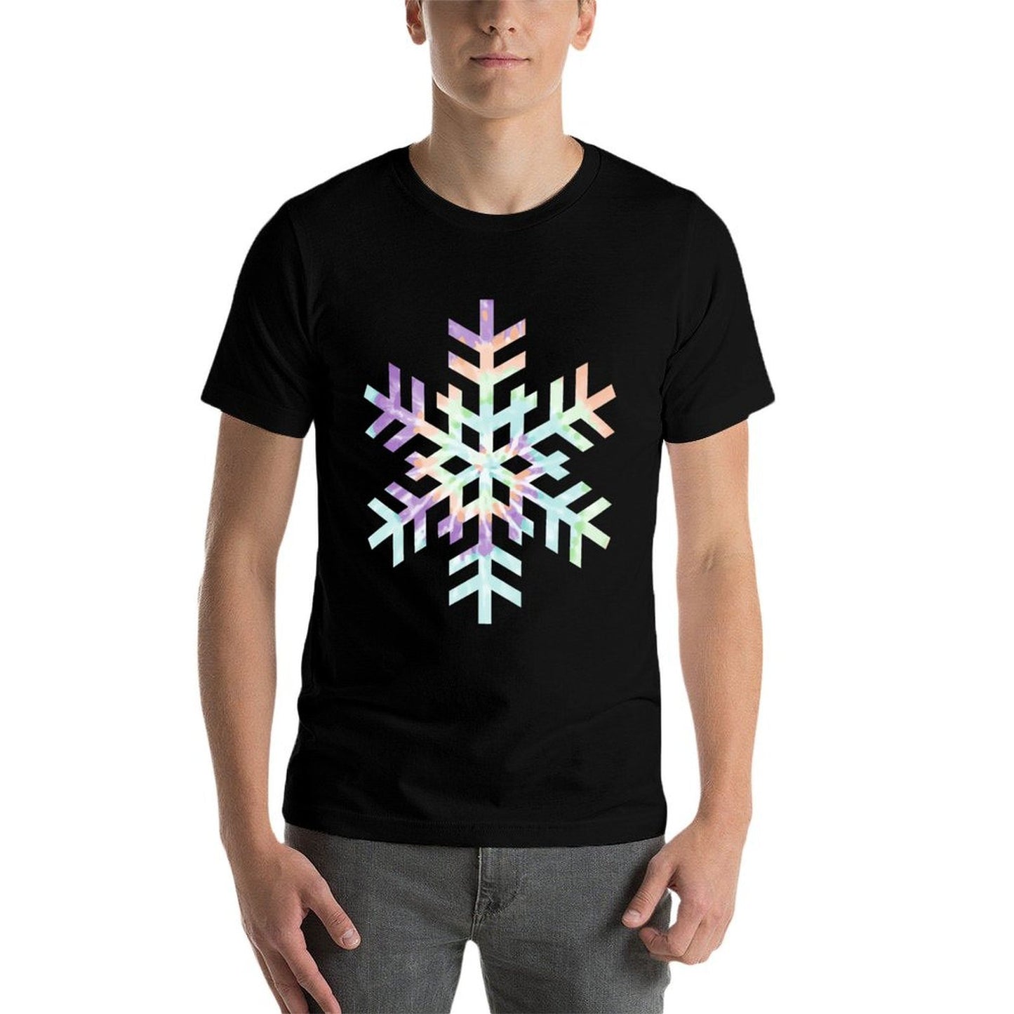 Tie Dye Snowflake Winter Christmas Comfortable T-Shirt