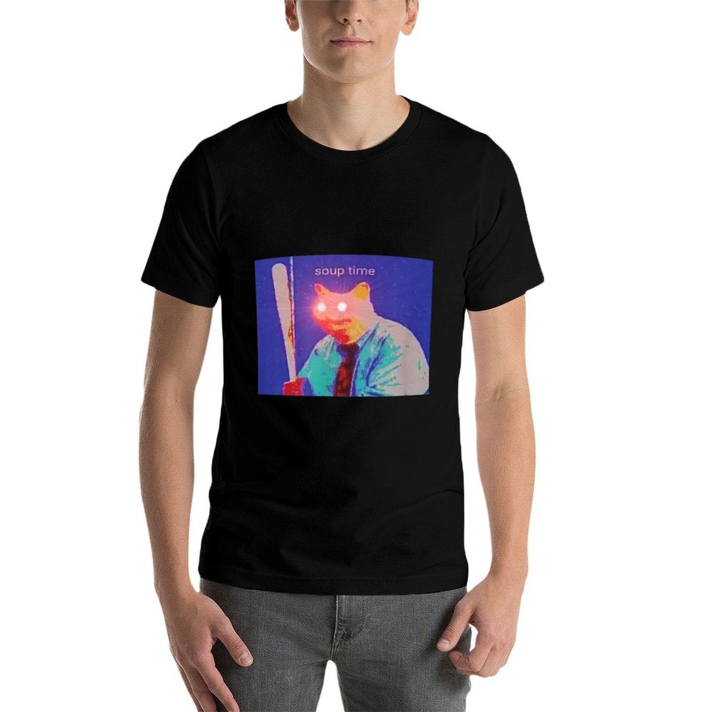 Soup Time Meme Cat Red Laser Eyes Odor-resistant T-Shirt