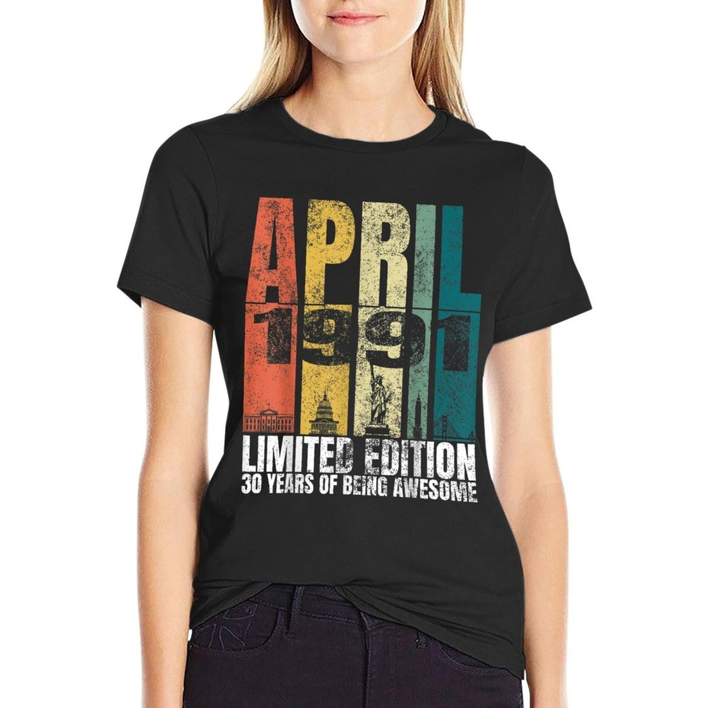 Vintage April 1991 Bday Gifts 30 Years Old 30th Birthday Vintage-inspired T-Shirt