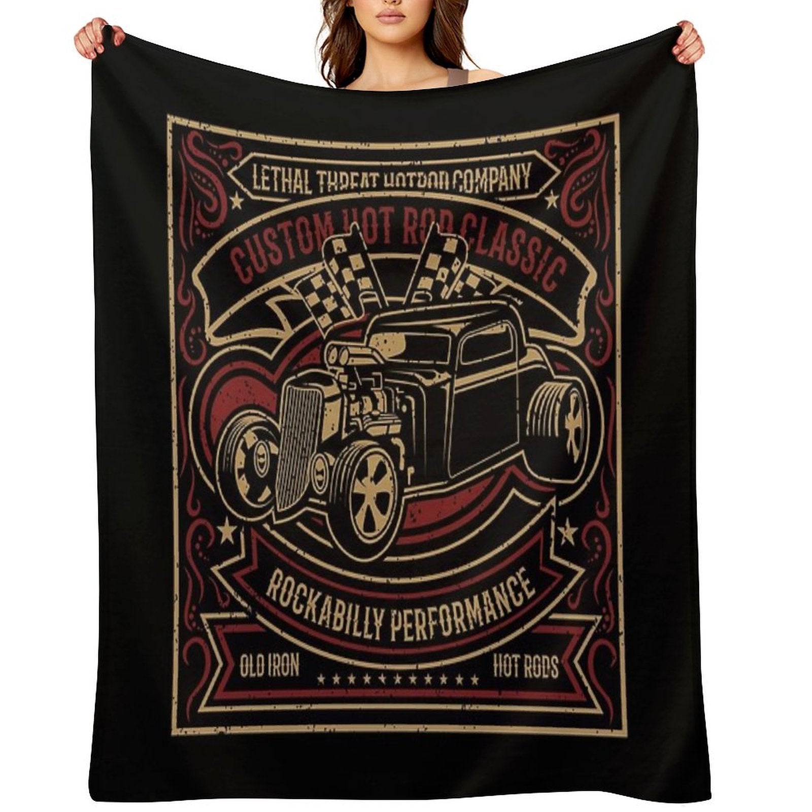 Rockabilly Hot Rod Classic Comfort Throw Blanket