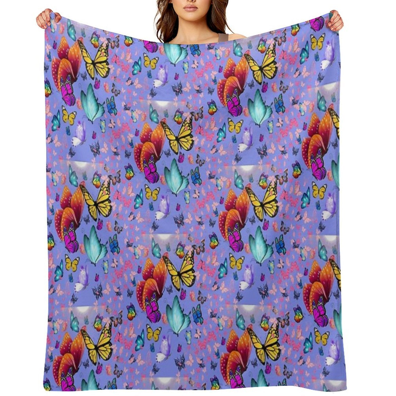 A Butterfly Is A Love Word Folded in Half Quick-dry Throw Blanket
