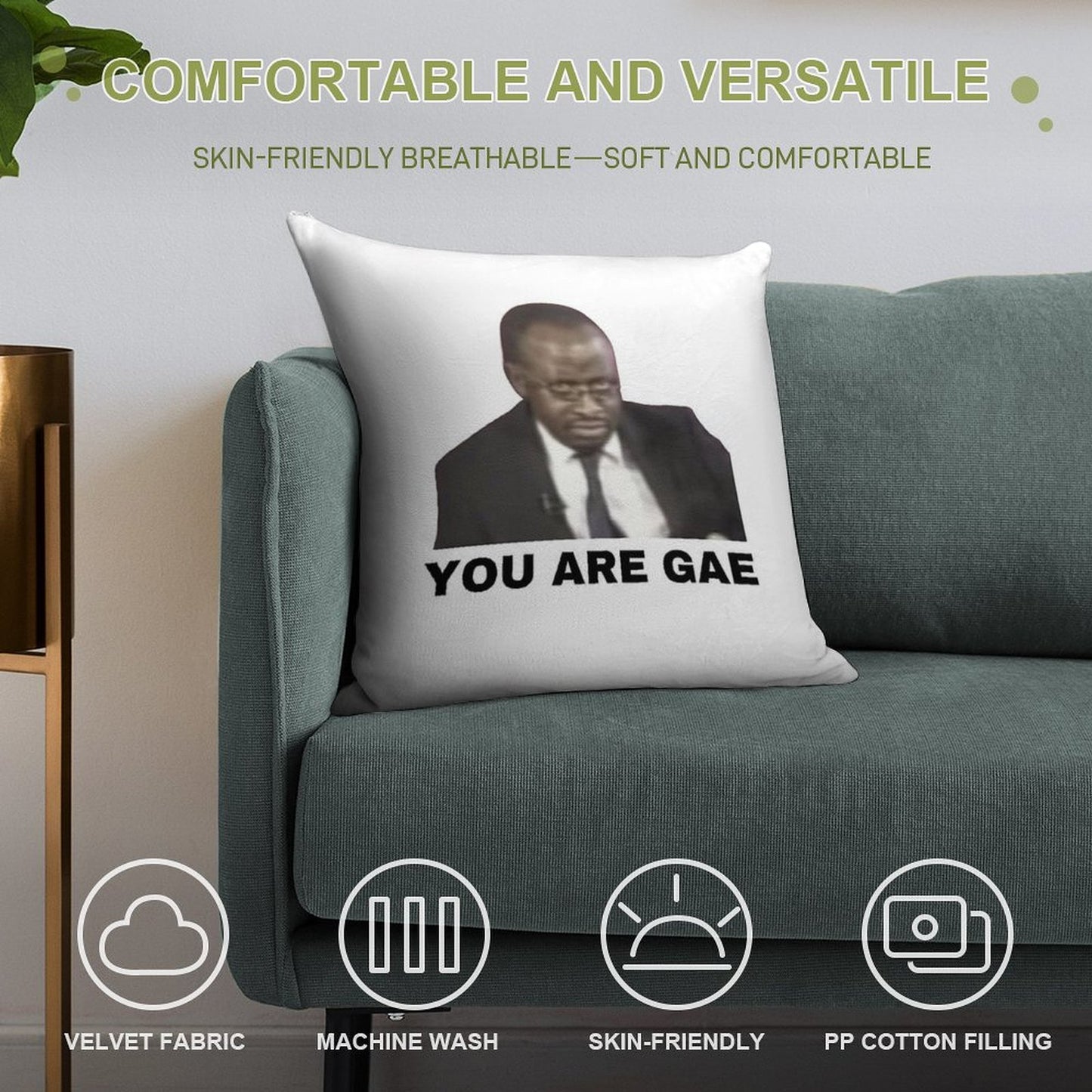 You Are Gae Meme Uganda Gay Rights Interview Viral Video Soft Home Decor Throw Pillow
