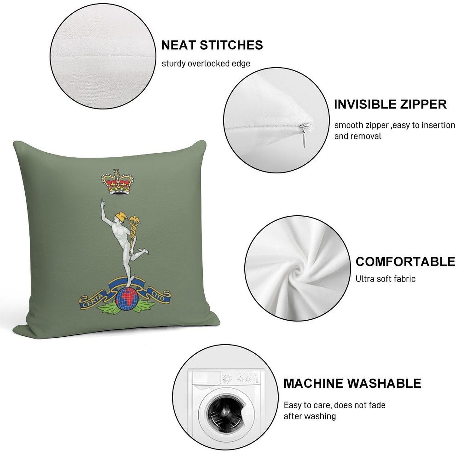 Royal Corps of Signals - British Army Soft Gift Ready Throw Pillow