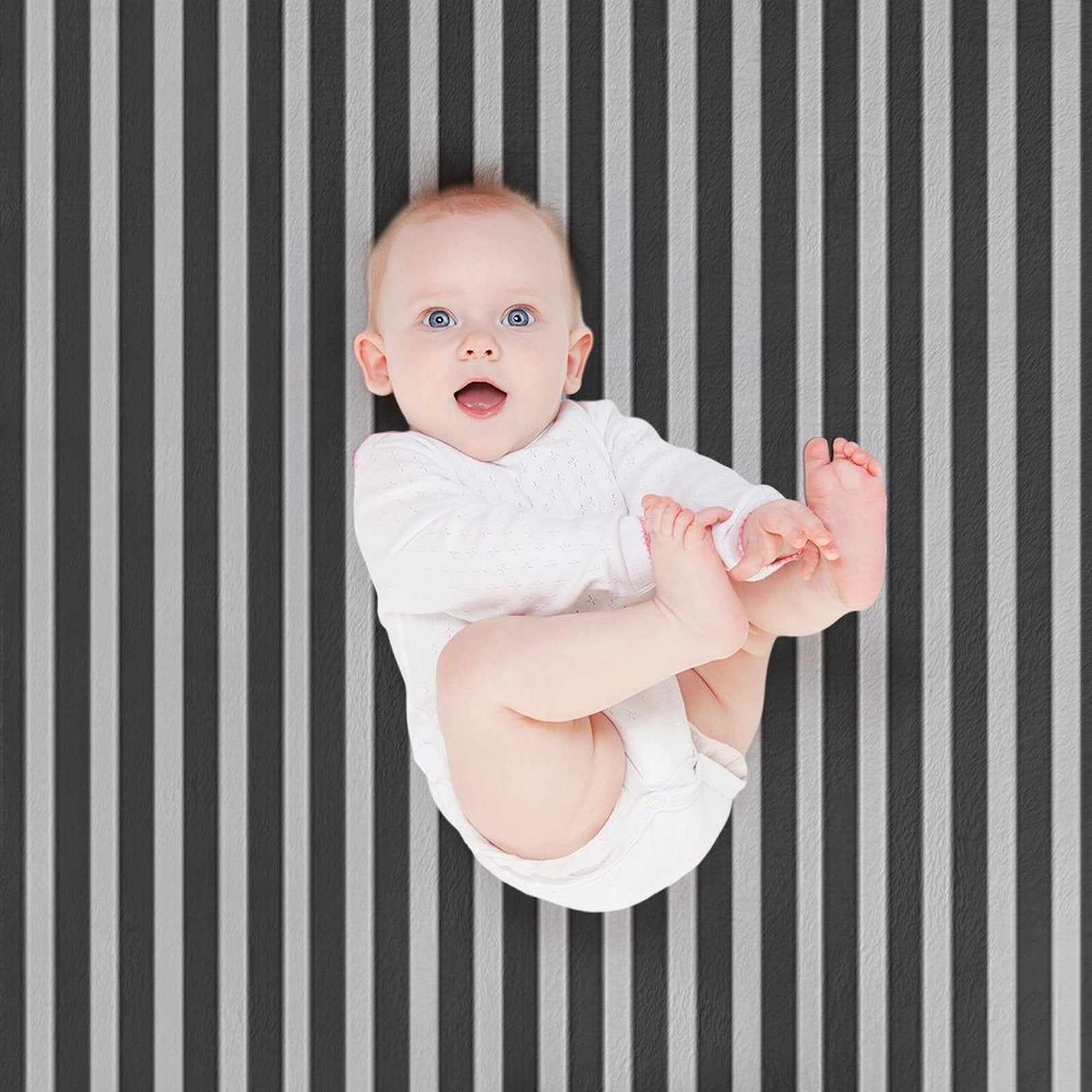 Grey Stripes Shrink-resistant Throw Blanket