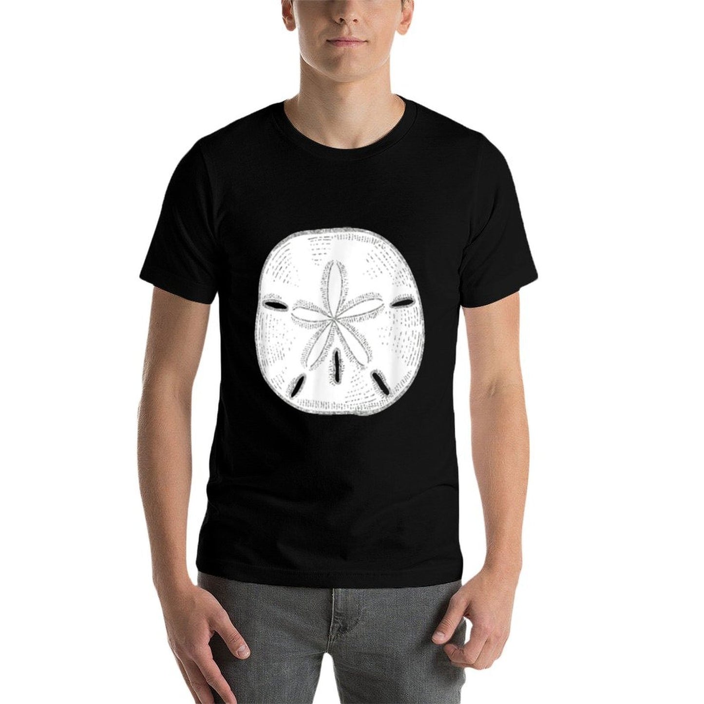 Sea Shells And Silver Sand Dollar Heathered Texture T-Shirt