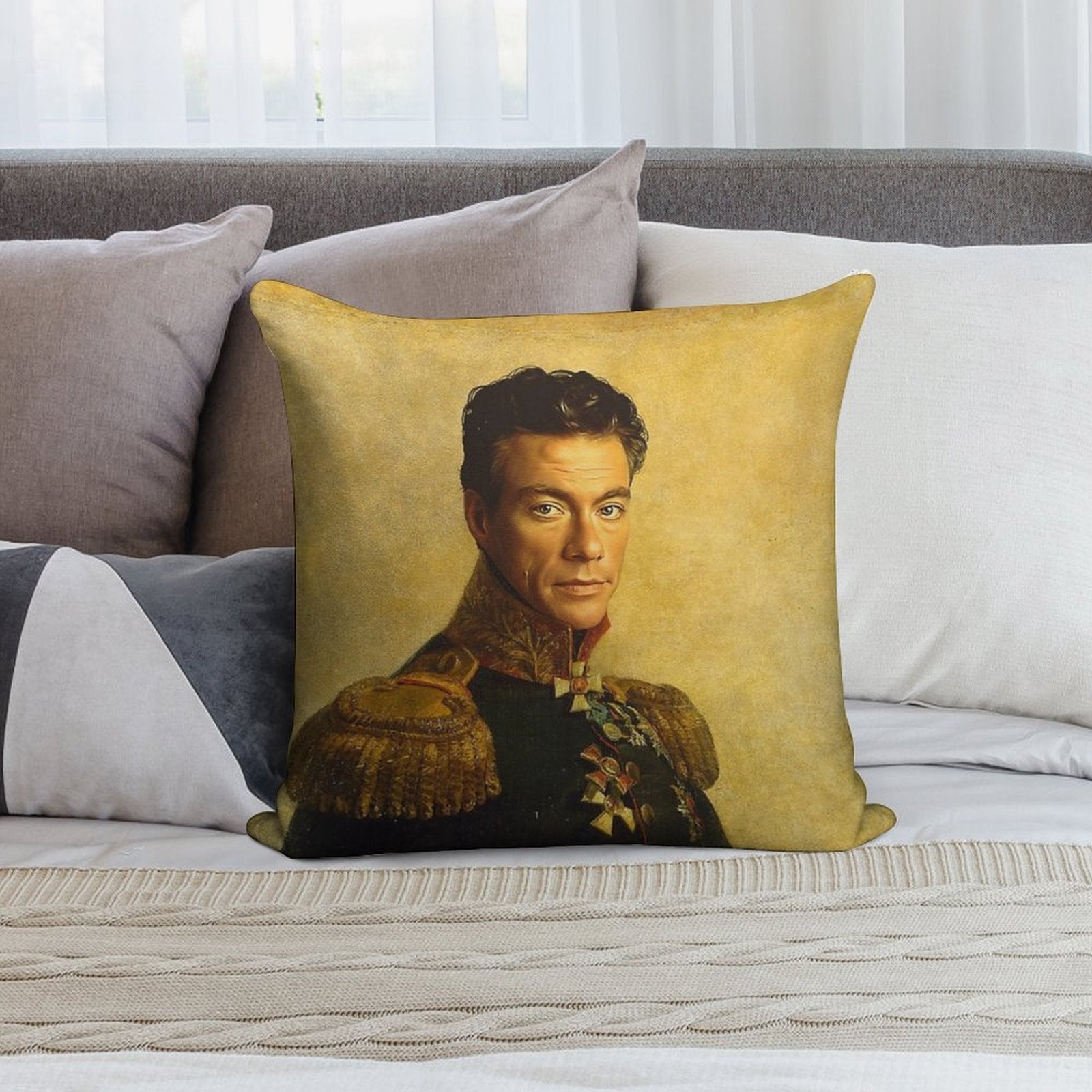 Jean-Claude Van Damme - Replaceface Soft Ultra-Soft Texture Throw Pillow
