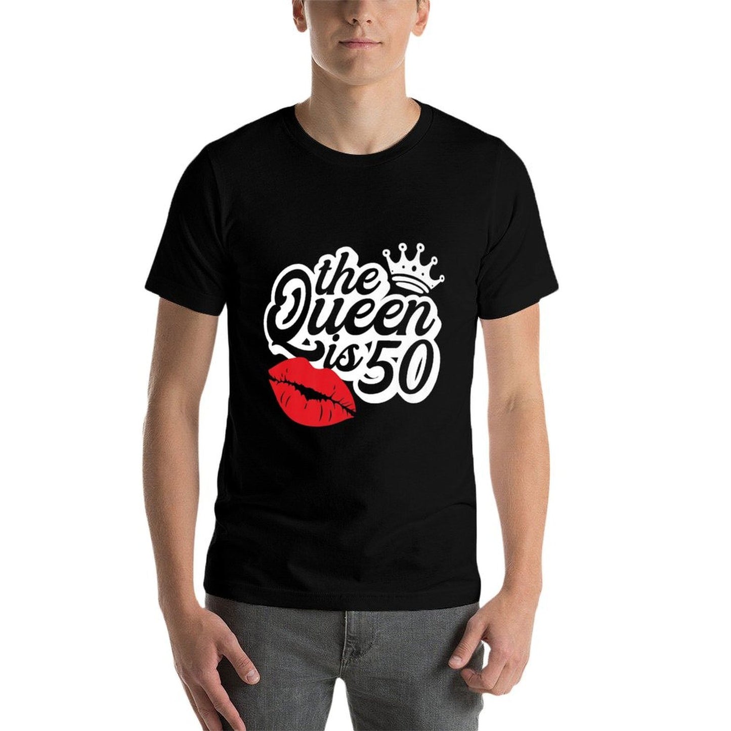 The Queen Is 50 Fabulous 50th Birthday Gifts Ideas For Her Premium Eco-friendly Material T-Shirt