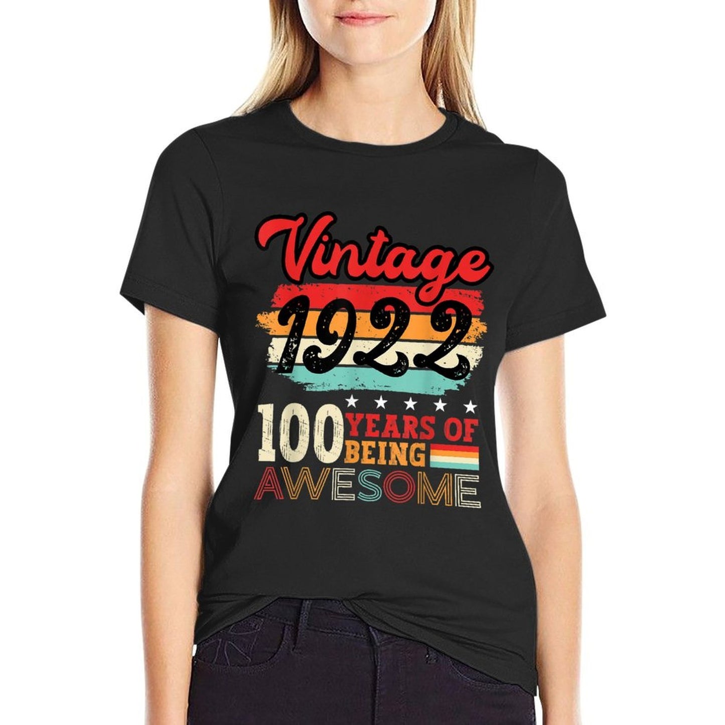 Vintage 1922 100th Birthday Legend BDay 100 Year Old Slim-fit Cut T-Shirt