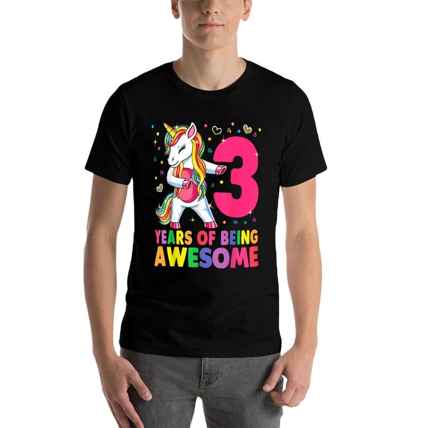 3 Years Old Unicorn Flossing 3rd Birthday Girl Unicorn Party Graphic-printed T-Shirt