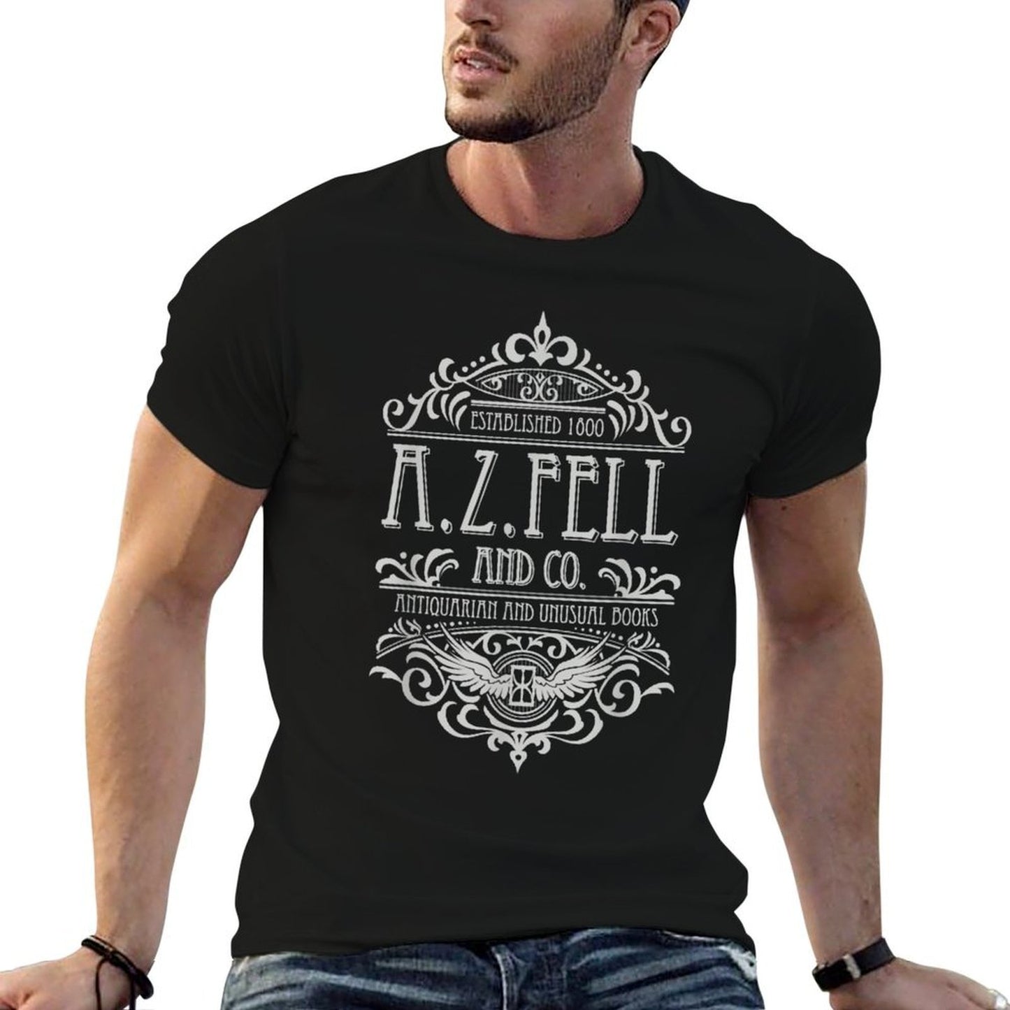Vintage A.Z Fell Book Shop Trendy Pattern T-Shirt