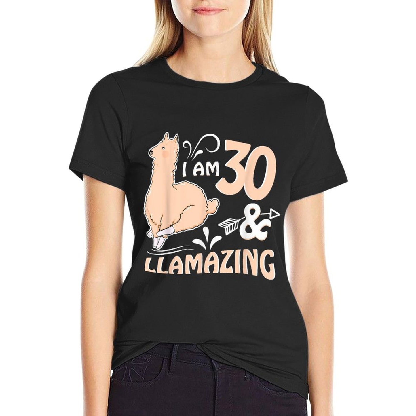 30th Birthday Llama T I'm 30 And Llamazing Polyester Blend T-Shirt