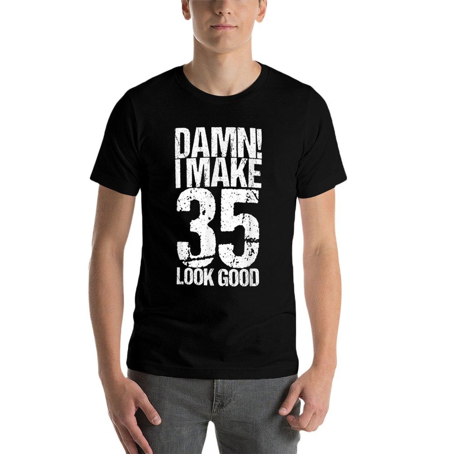 35 Years Old B-Day Funny 35th Birthday High-quality Stitching T-Shirt