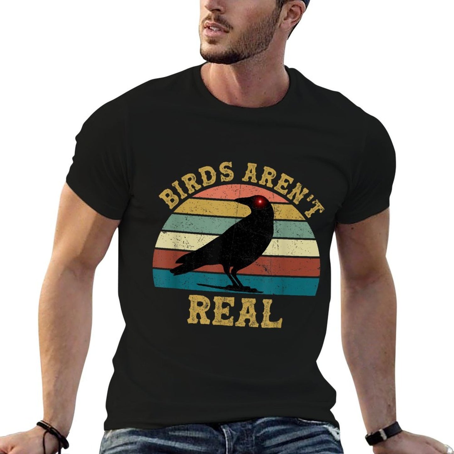 Vintage Birds Arent Real Movement If It Flies It Spies Lightweight T-Shirt