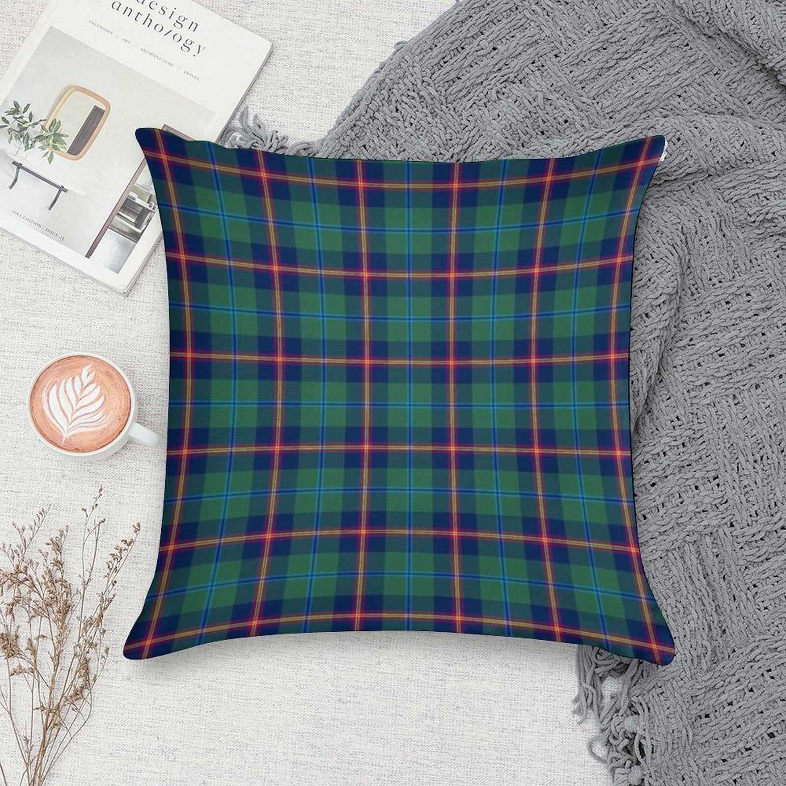 Clan Young Tartan Soft Warmth Comfort Throw Pillow