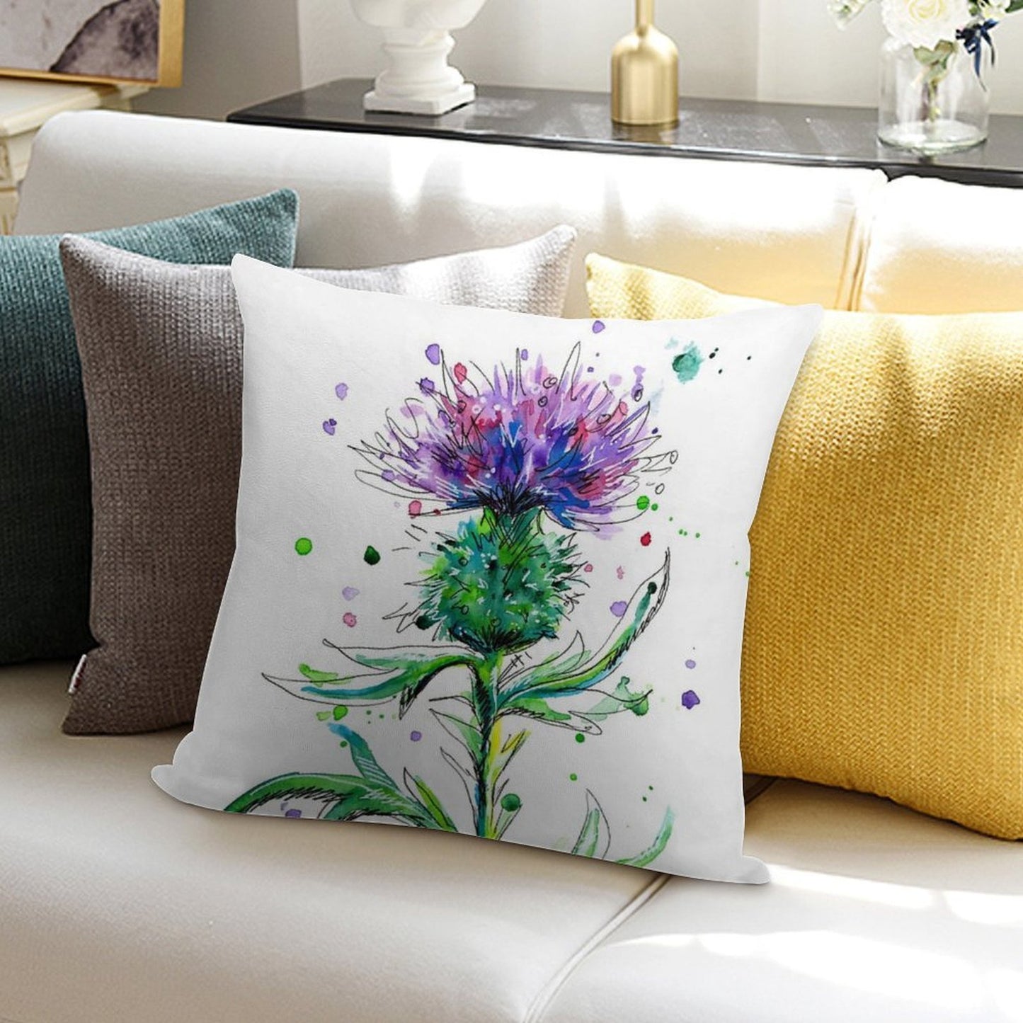 Thistle #1 Soft Warmth Comfort Throw Pillow