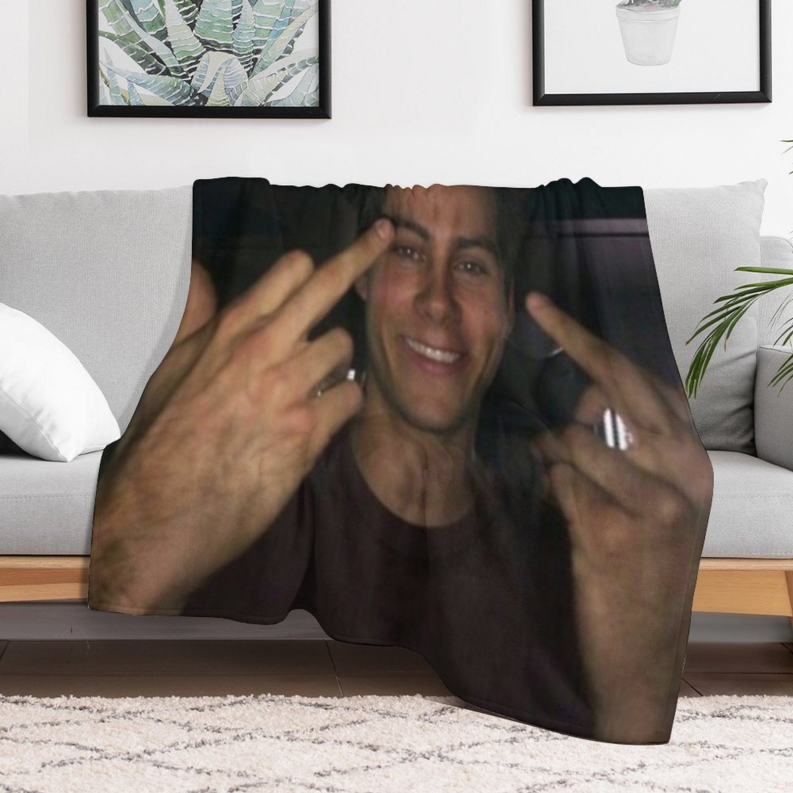 Dylan O’brien Middle Fingers Travel-friendly Throw Blanket