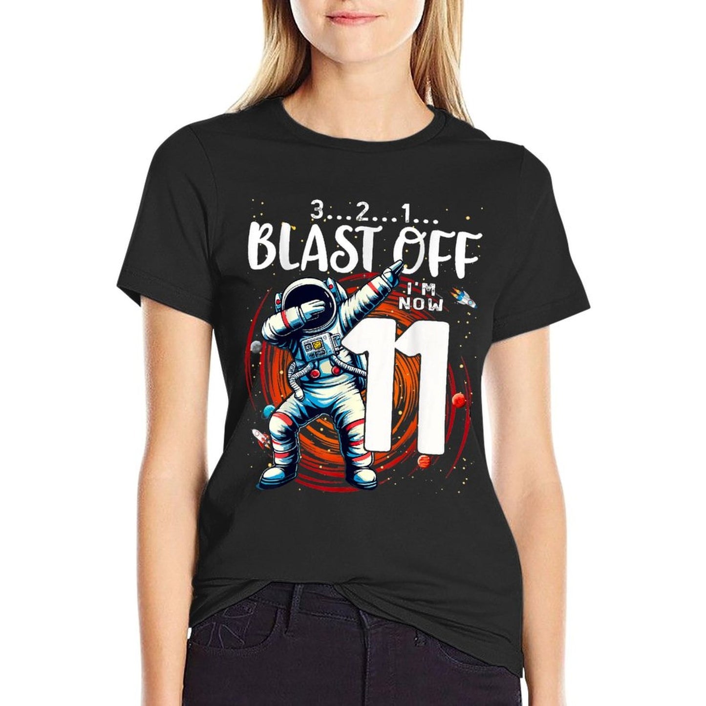 11 Birthday Boy Astronaut Astronomy 11th Year Old Birtday Graphic-printed T-Shirt