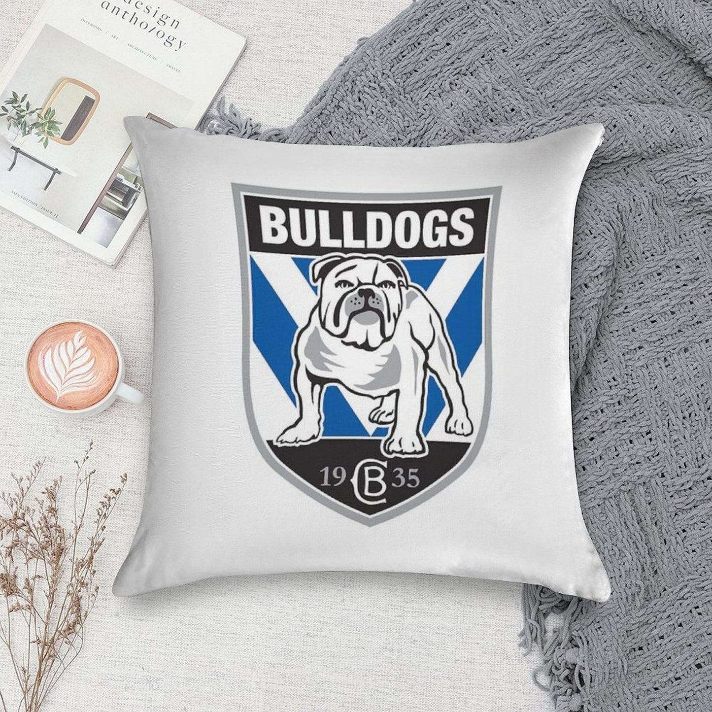 Rugby Bulldogs Canterbury Soft Reinforced Edging Throw Pillow
