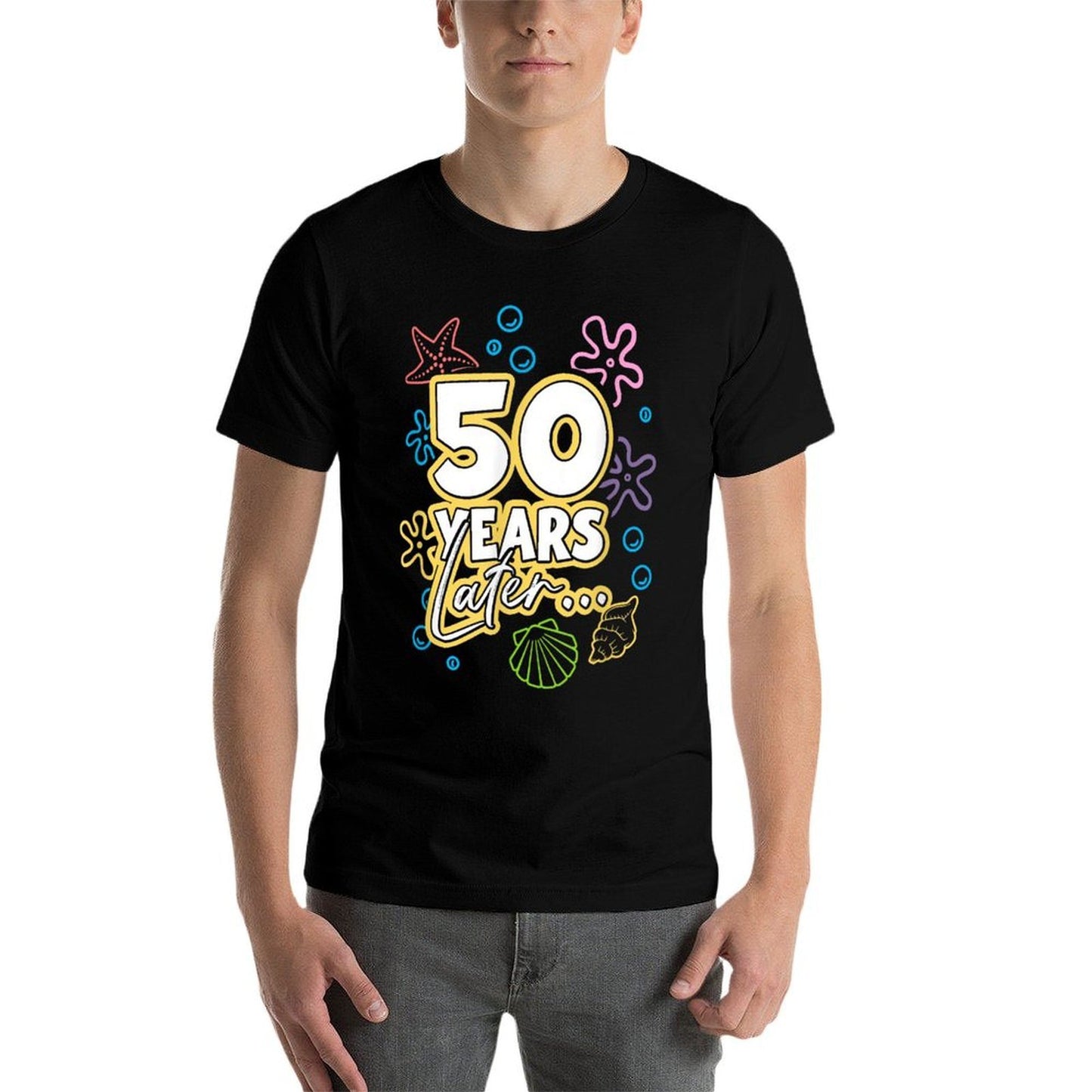 50 Years Later 50 Years Old Meme Funny 50th Birthday Party  Polyester Blend T-Shirt