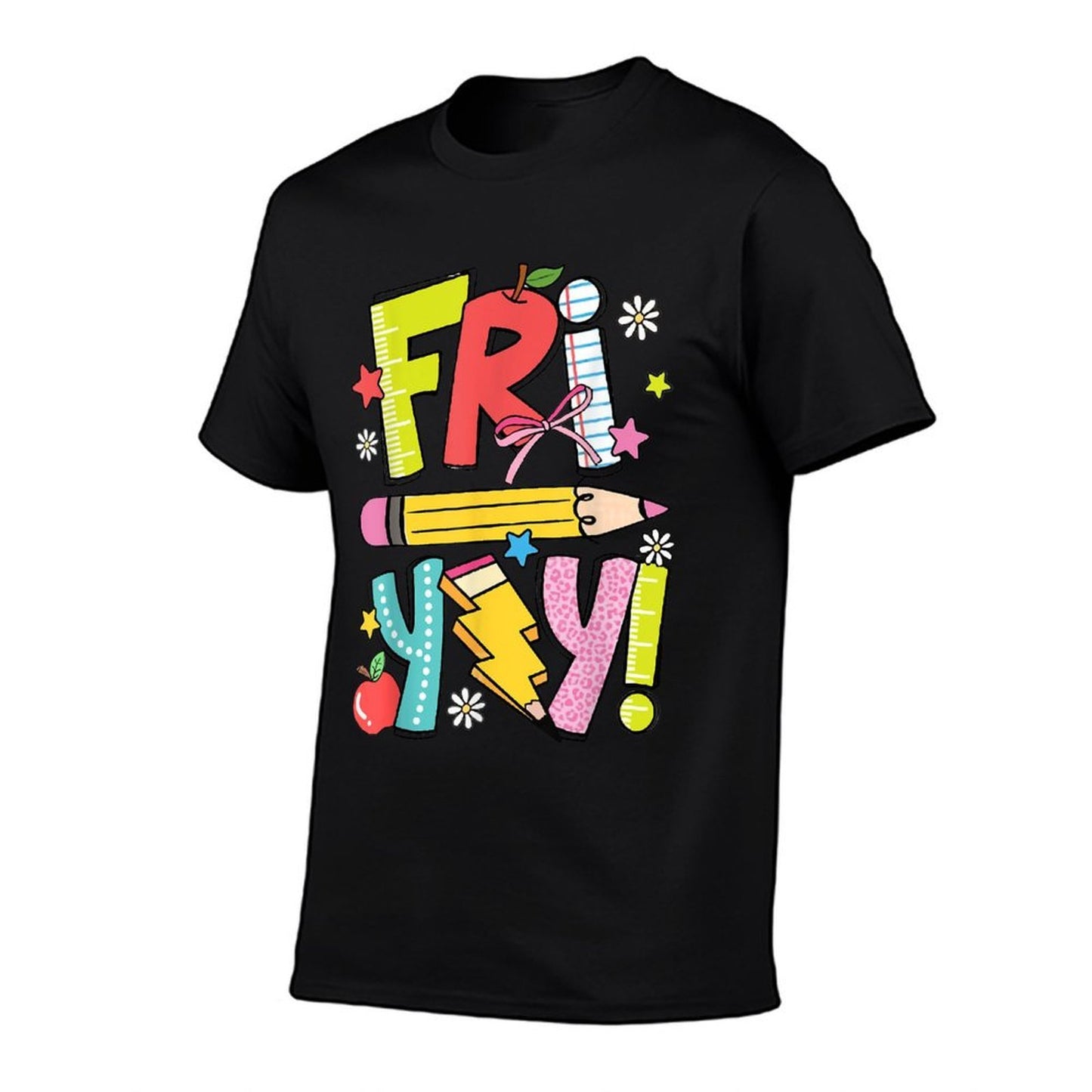Retro Teacher Fri-Yay Dalmatian Teacher Team Back To School Men Women Girls Kids  Rolled Sleeves T-Shirt