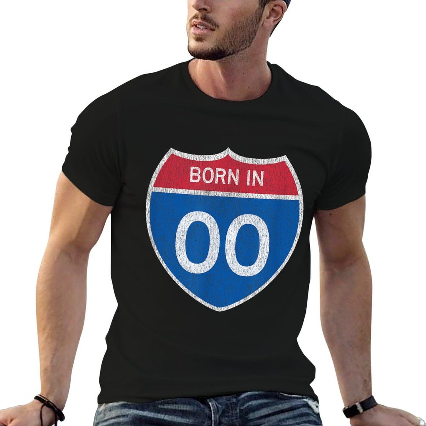 25 Year Old Classic Car Road Sign 2000 25th Birthday Stretchy T-Shirt
