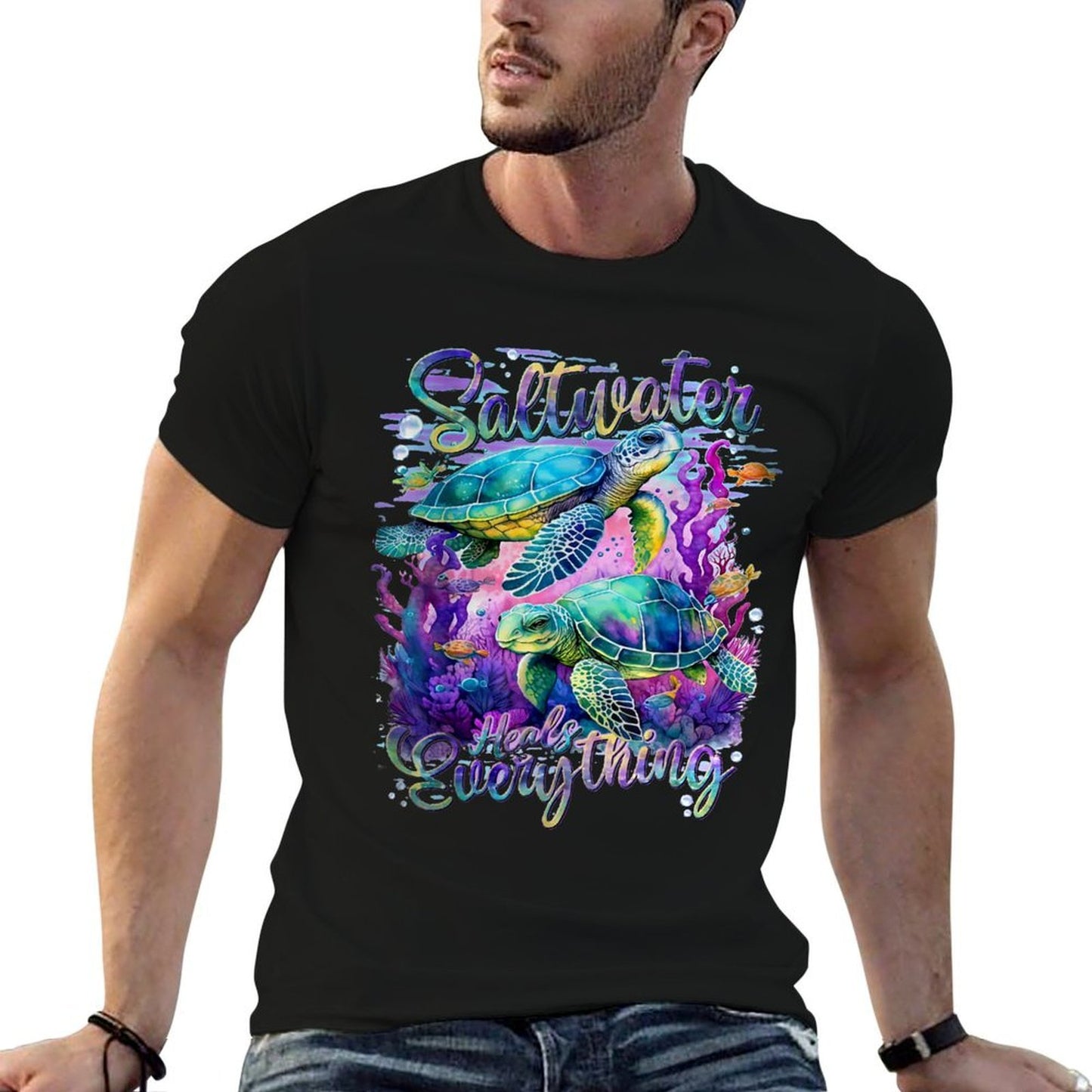 Saltwater Heals Everything Sea Turtle Odor-resistant T-Shirt