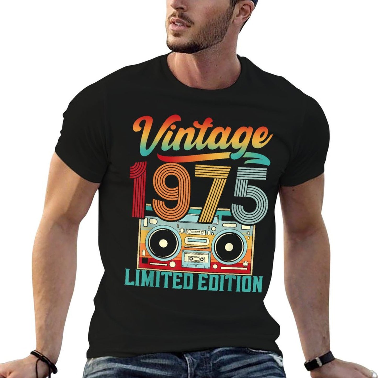Vintage 50 Years Old Born 1975 Limited Edition 50th Birthday Tagless Design T-Shirt