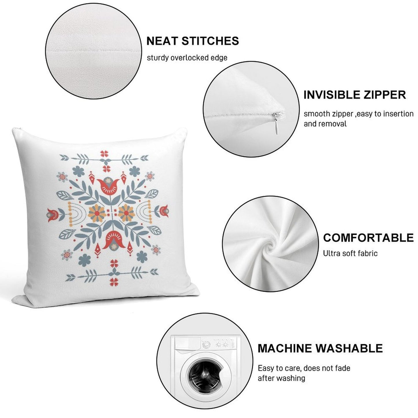 Scandinavian Folk Soft High-Density Material Throw Pillow