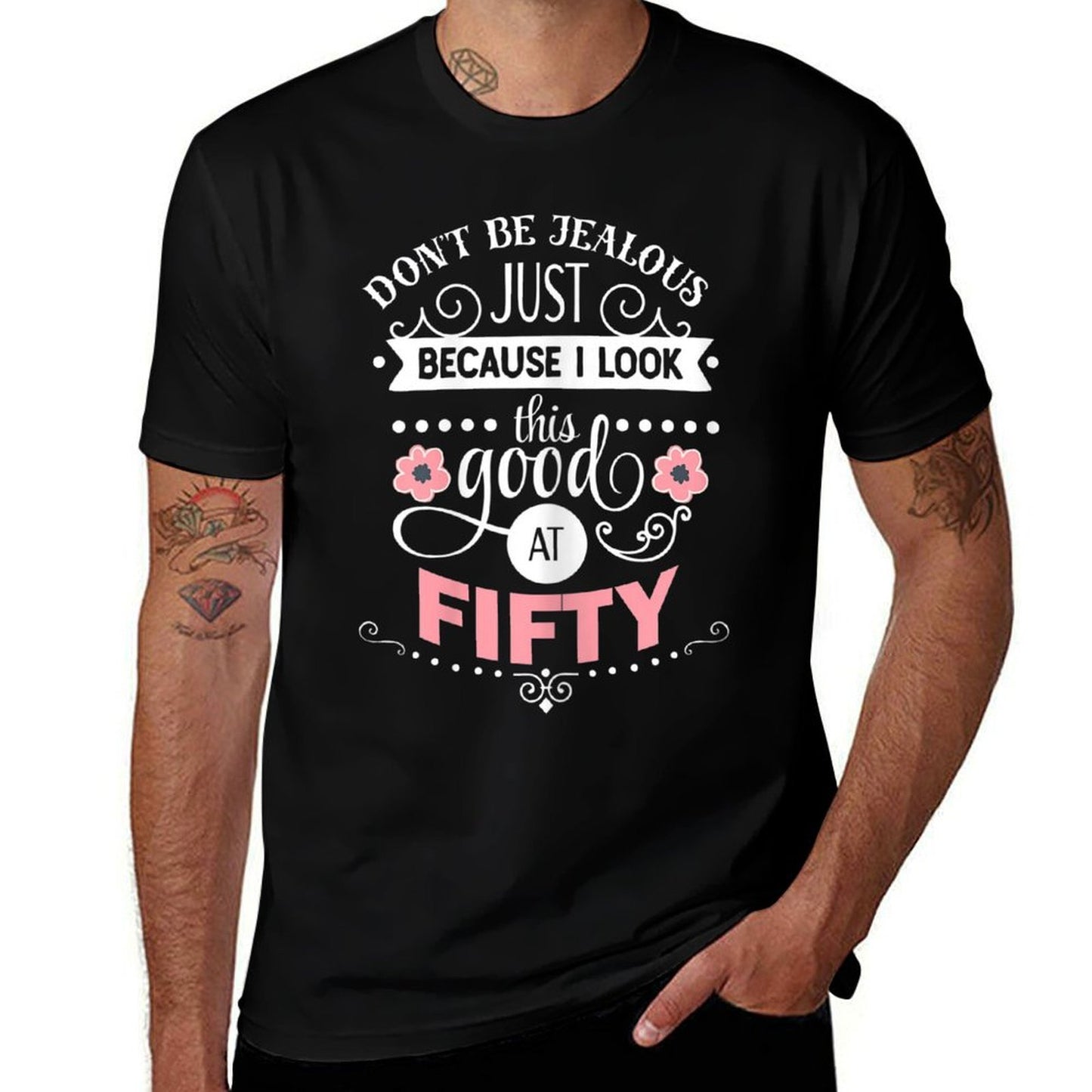Womens I Look This Good at Fifty Funny 50th Birthday Gift Graphic-printed T-Shirt