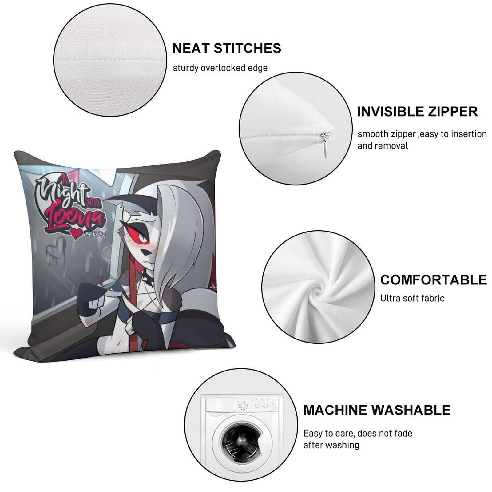 A Night with Loona Cover Soft Anti-Pilling Throw Pillow