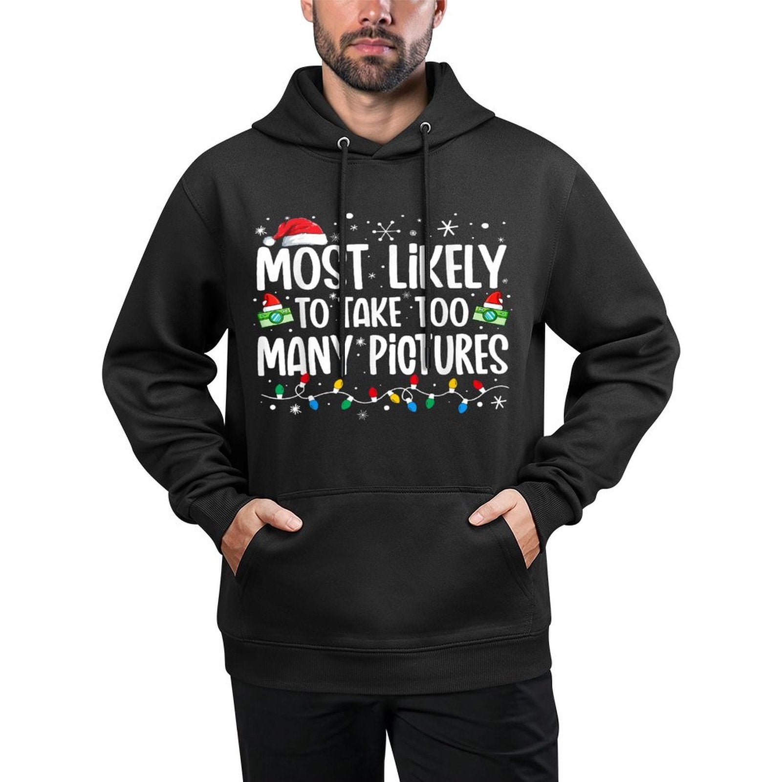 Most Likely To Take Too Many Pictures Funny Family Christmas Moisture-Wicking Hoodie