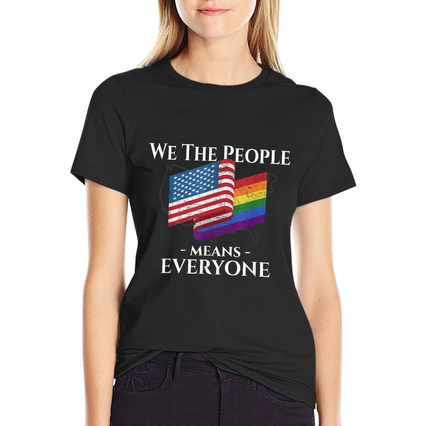 We The People Means Everyone LGBTQ LGBT Gay Pride Support Moisture-wicking T-Shirt