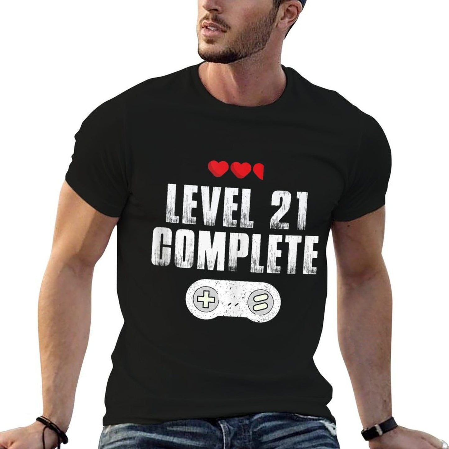21st Birthday Gifts For Him And Her, Level 21 Complete Cotton T-Shirt