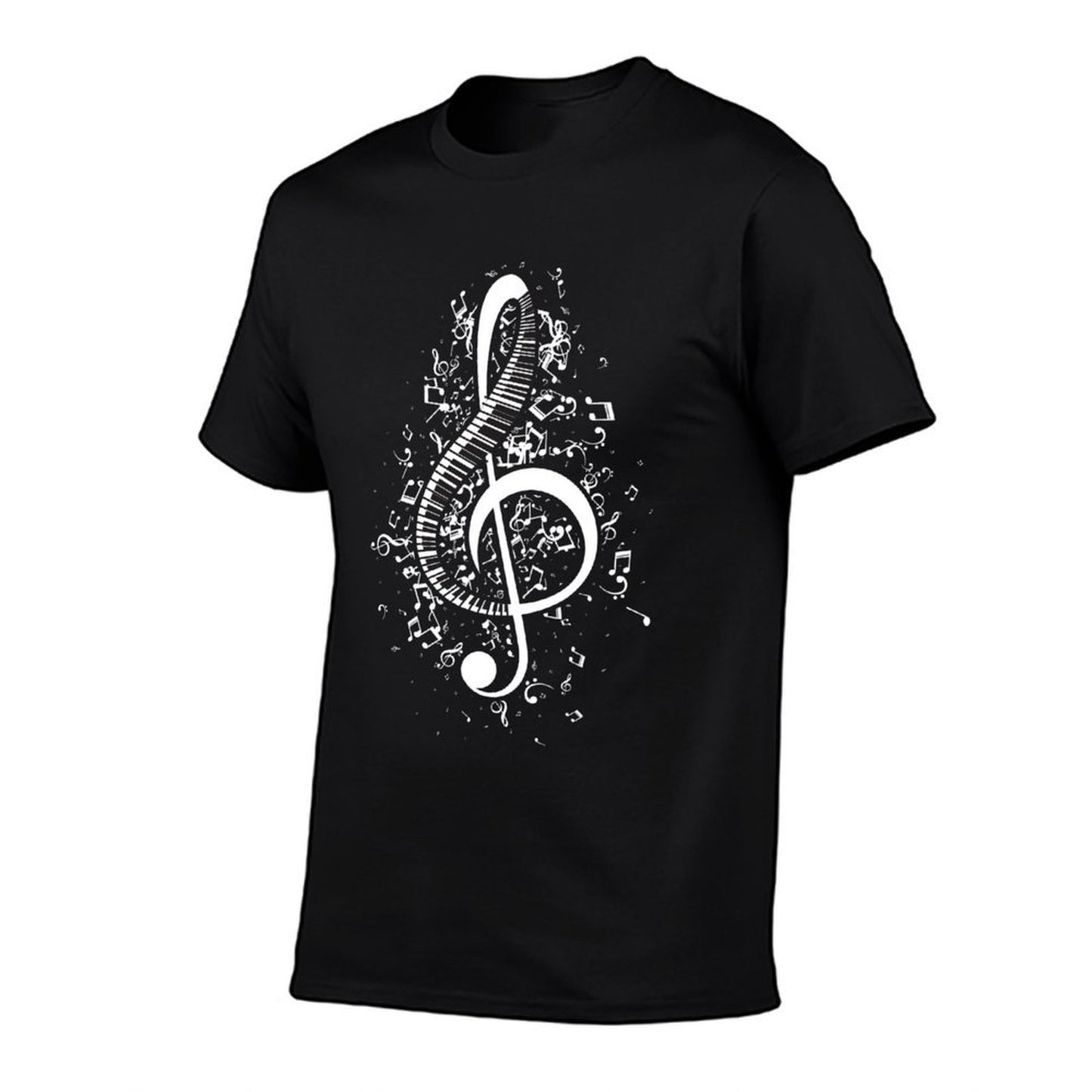 Treble Clef Keys - Piano Player Pianist Classical Music Polyester Blend T-Shirt