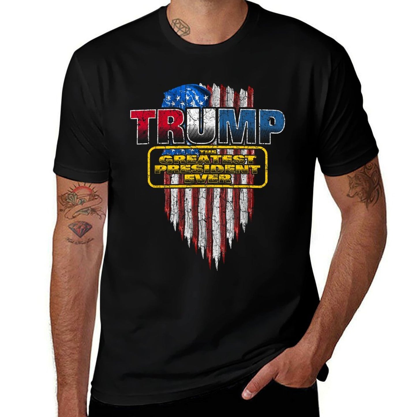 Trump The Greatest President Ever Heathered Texture T-Shirt