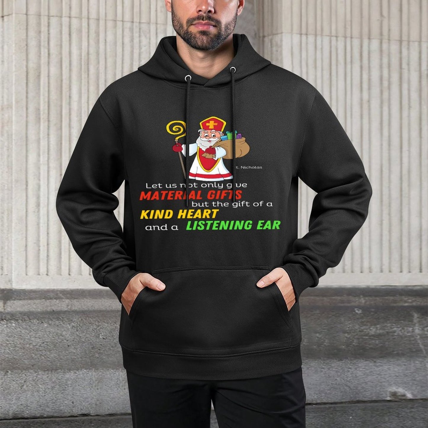 St. Nicholas Christmas Orthodox Catholic Saint Church Quote Layering Staple Hoodie