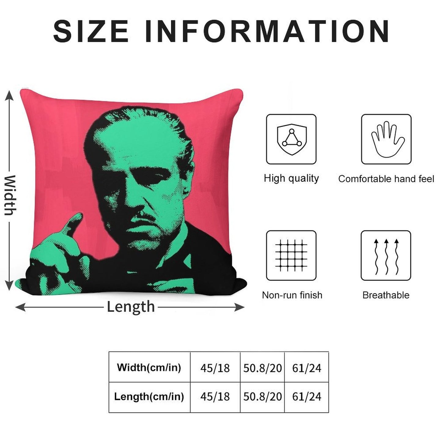 Pop Art of The GODFATHER Soft Short Plush Fabric Throw Pillow
