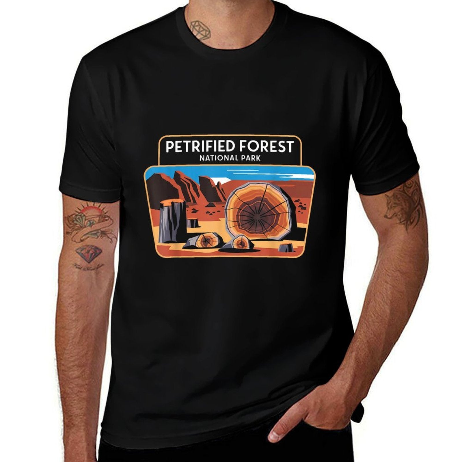 Traveling Apparel Petrified Forest National Park Arizona Desert Camping Nature  Polyester Blend T-Shirt
