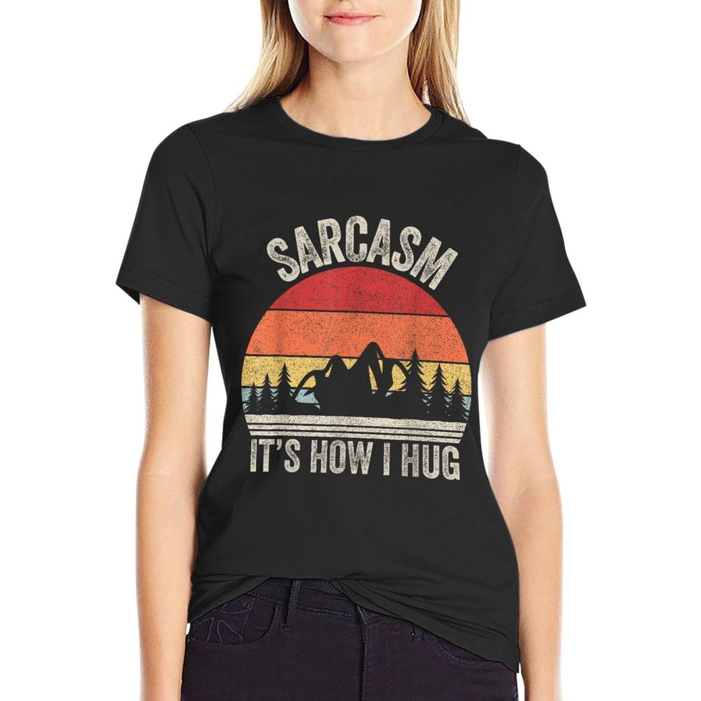Vintage Retro Sarcasm Its How I Hug Sarcastic Gift Eco-friendly Material T-Shirt