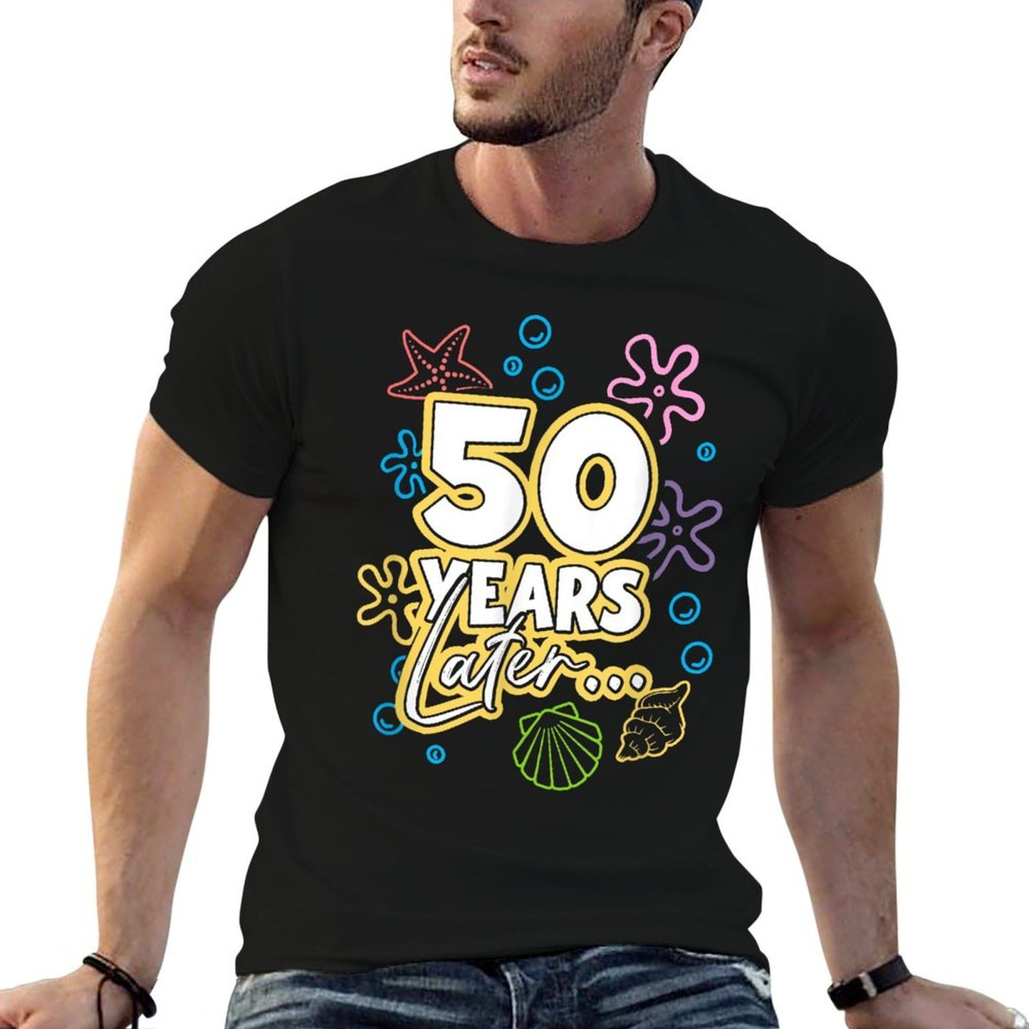 50 Years Later 50 Years Old Meme Funny 50th Birthday Party  Polyester Blend T-Shirt