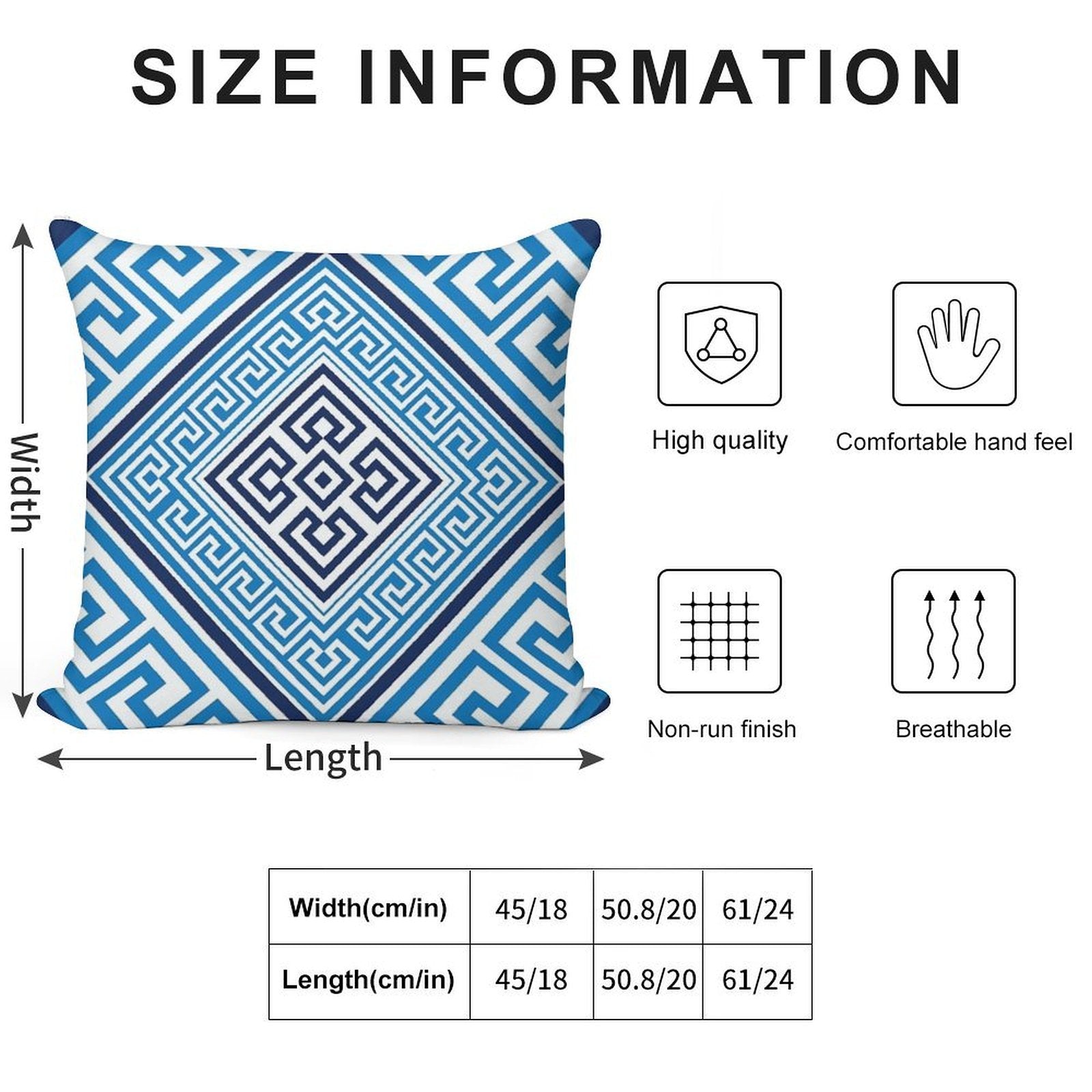 Greek Key Ornament - Santorini -Rhombus #2 Soft Ultra-Soft Texture Throw Pillow