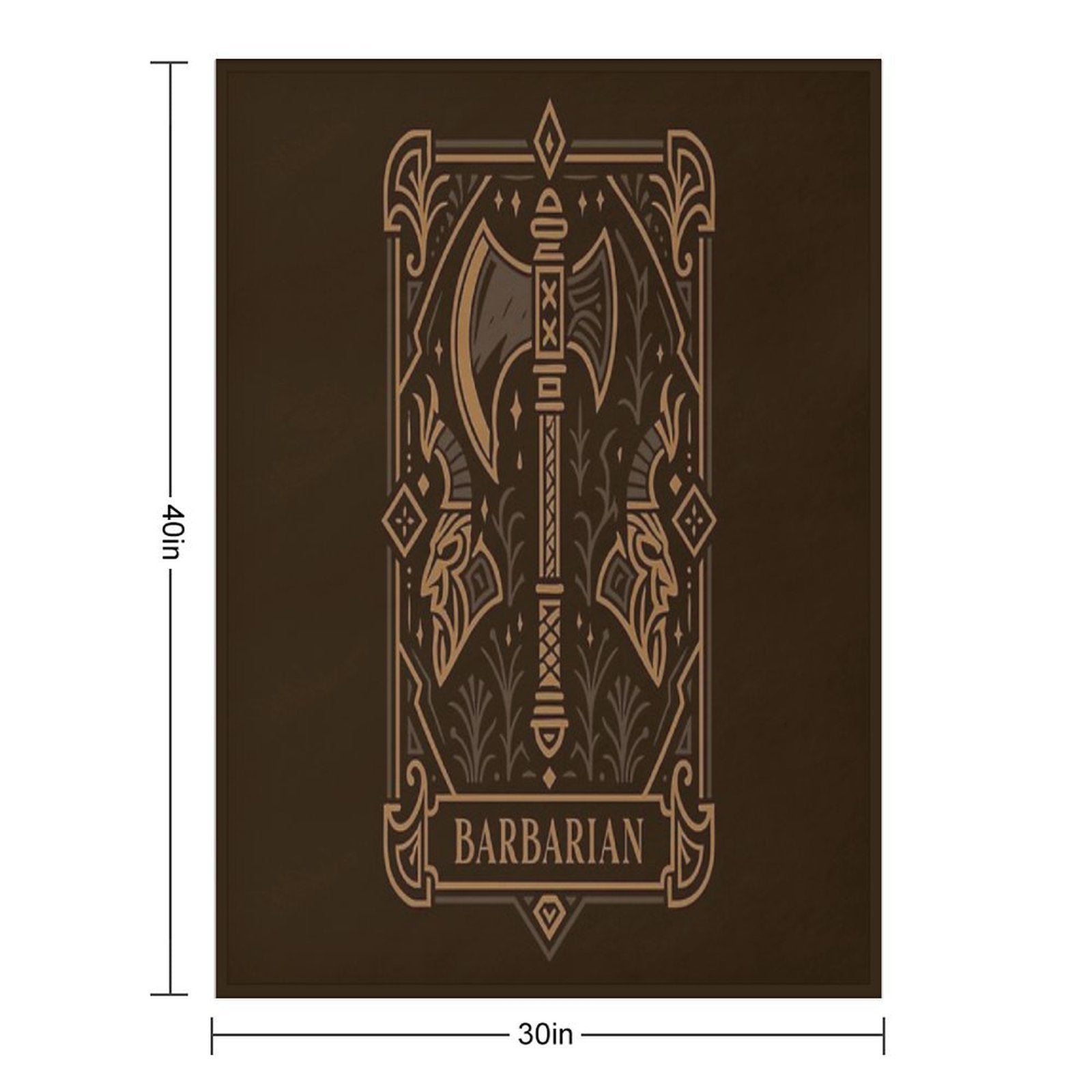 Barbarian Character Class Emblem Tabletop TTRPG Premium Throw Blanket