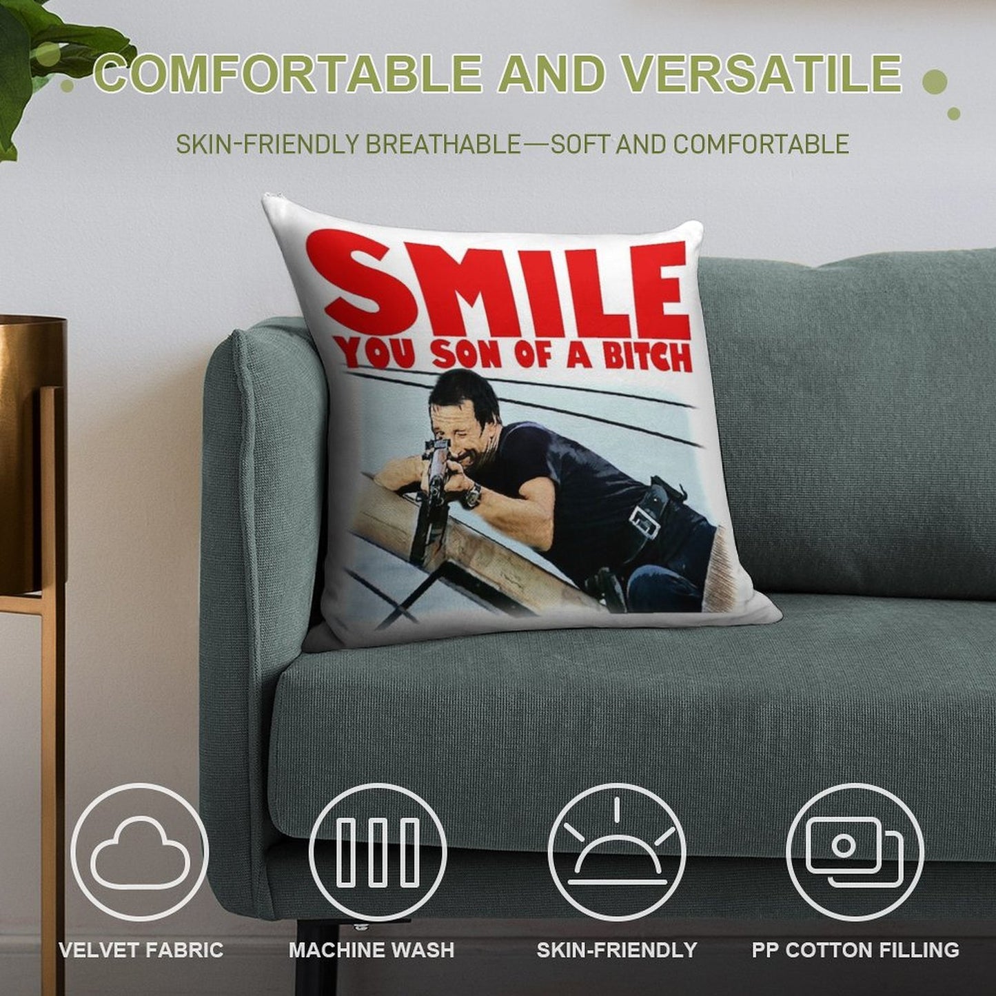 Smile Soft Warmth Comfort Throw Pillow