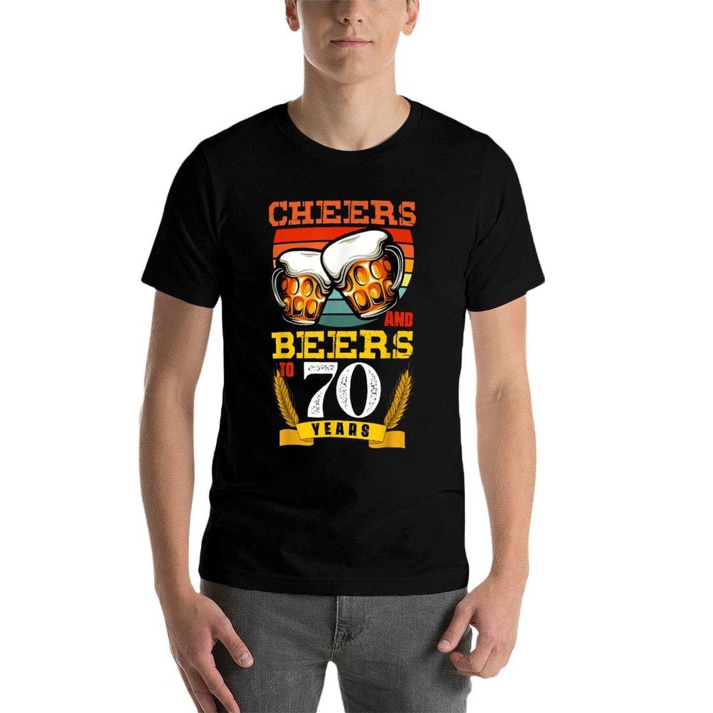 Vintage Cheers And Beers To My 70 Year Old 70th Birthday Vintage-inspired T-Shirt