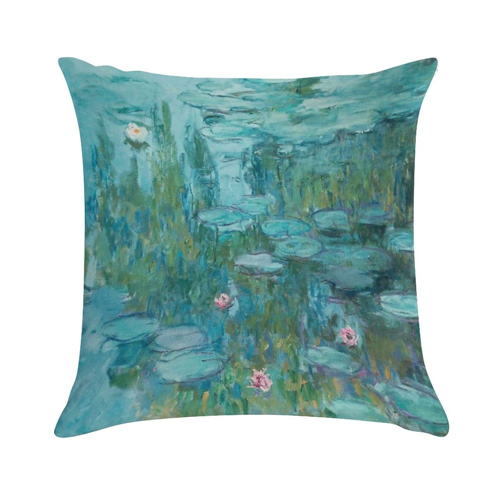 Water Lilies by Monet, 1915 Soft Shrink-Resistant Throw Pillow