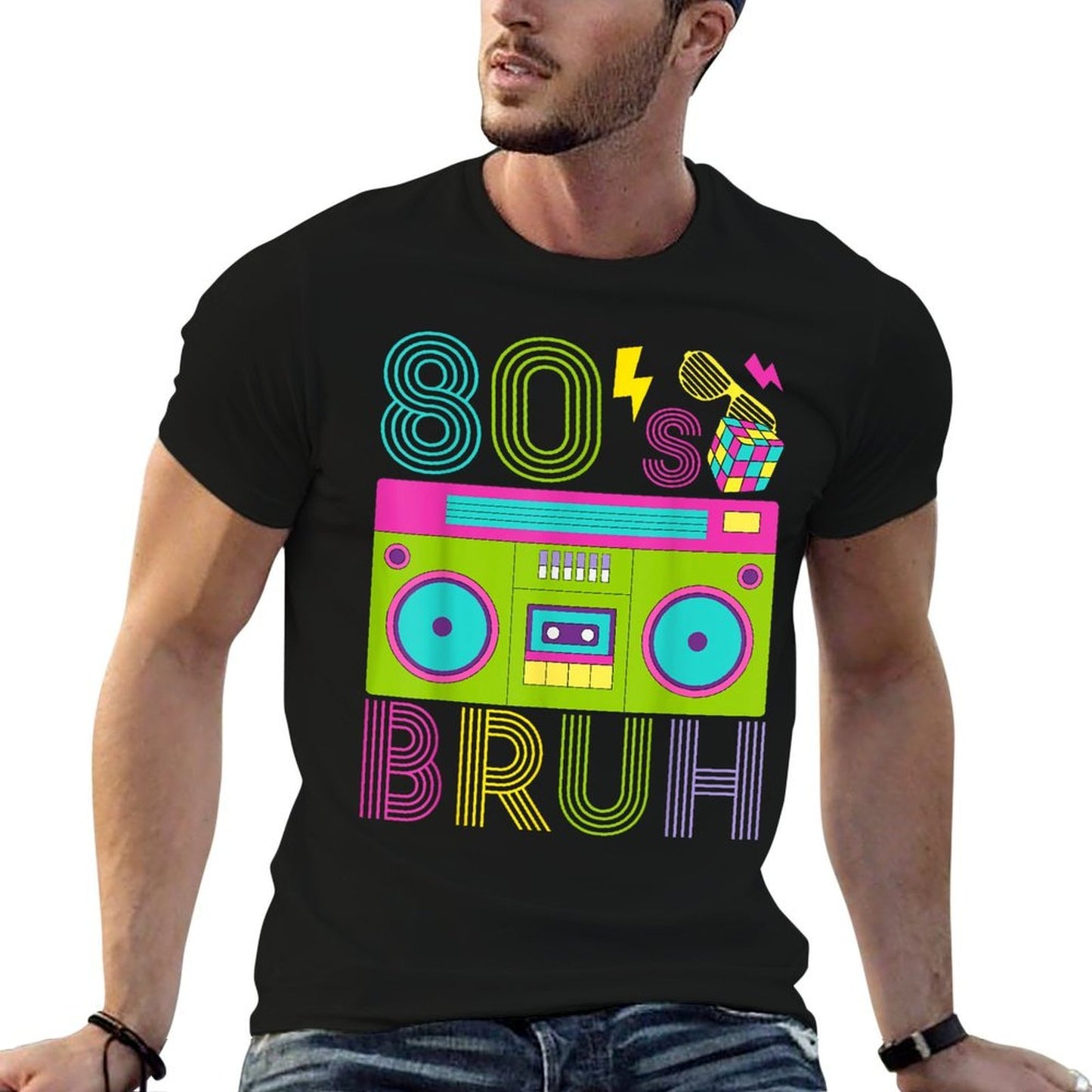 Retro 80s BRUH Outfits For Boys 1980s Party Outfit Eighties  Tagless Design T-Shirt
