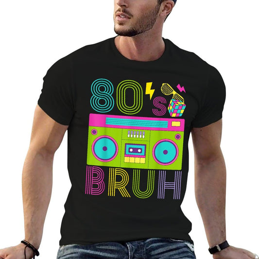 Retro 80s BRUH Outfits For Boys 1980s Party Outfit Eighties  Tagless Design T-Shirt