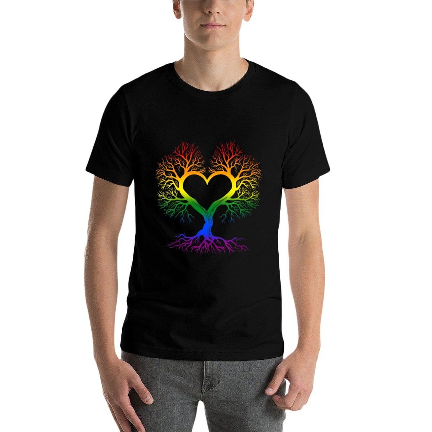 Womens Tree Life Rainbow LGBT Gay Pride Ally Slim-fit Cut T-Shirt
