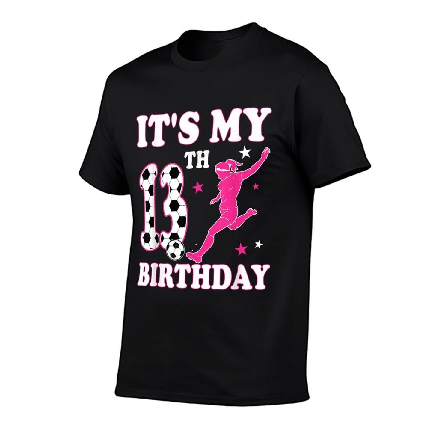 13th Birthday Soccer Themed 13 Year Old Girl Birthday Polyester Blend T-Shirt
