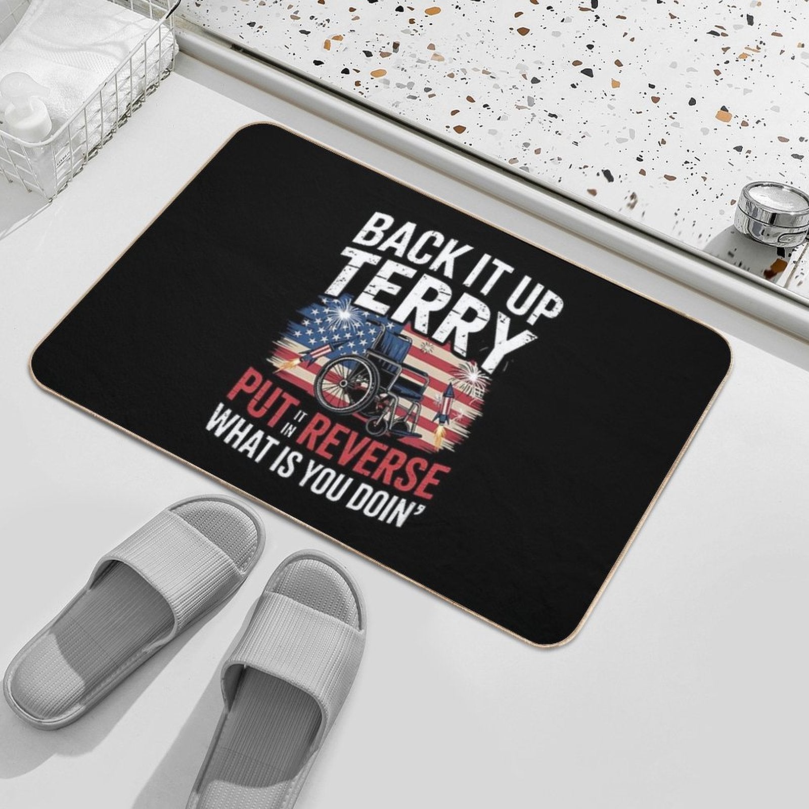 Back It Up Terry Put It In Reverse 4th Of July Fireworks  Multi-Purpose Bath Mat